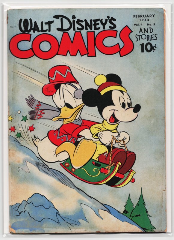 Walt Disney's Comics and Stories #41 (Dell, 1944), raw, ungraded comic book — front cover