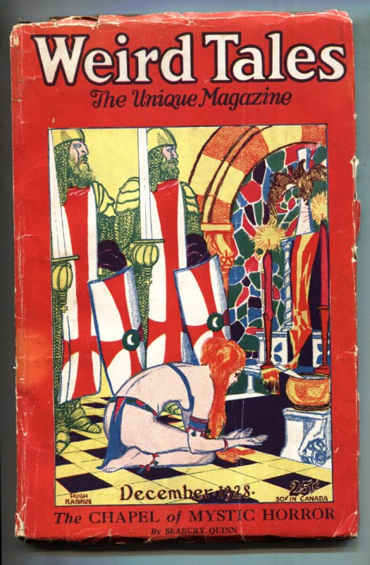 Weird Tales 12/1928-Hugh Rankin-Seabury Quinn-GGA-Pulp Magazine (Popular Fiction Publishing), raw, ungraded comic book — front cover