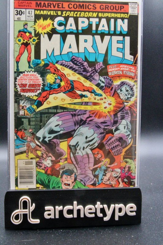 Captain Marvel #47 (Marvel Comics, 1976), raw, ungraded comic book — front cover