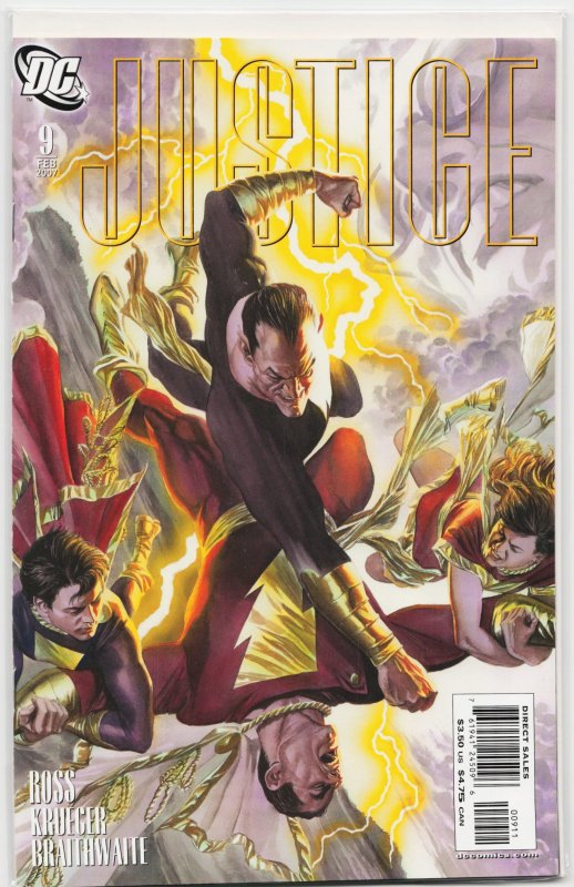 Justice #9 (2007), raw, ungraded comic book — front cover
