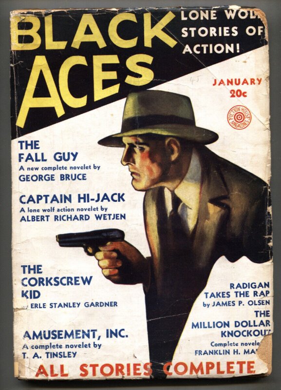 Black Aces #1 (Fiction House, 1932), raw, ungraded comic book — front cover