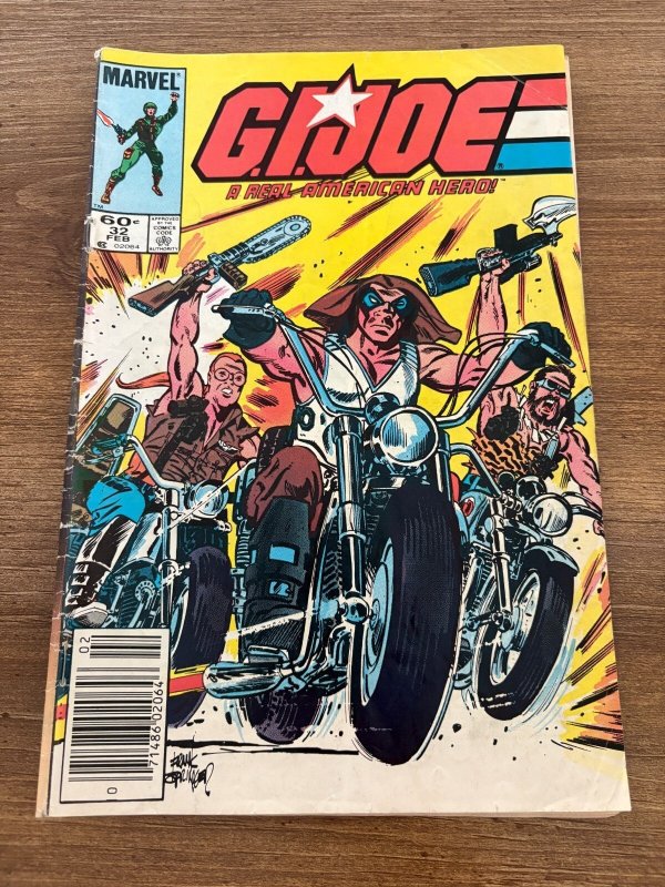 G.I. Joe #32 (Marvel Comics), raw comic book in VG/FN condition — front cover