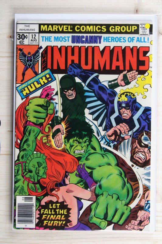 The Inhumans #12 (Marvel Comics, 1977), raw comic book in VF/NM 9.0 condition — front cover