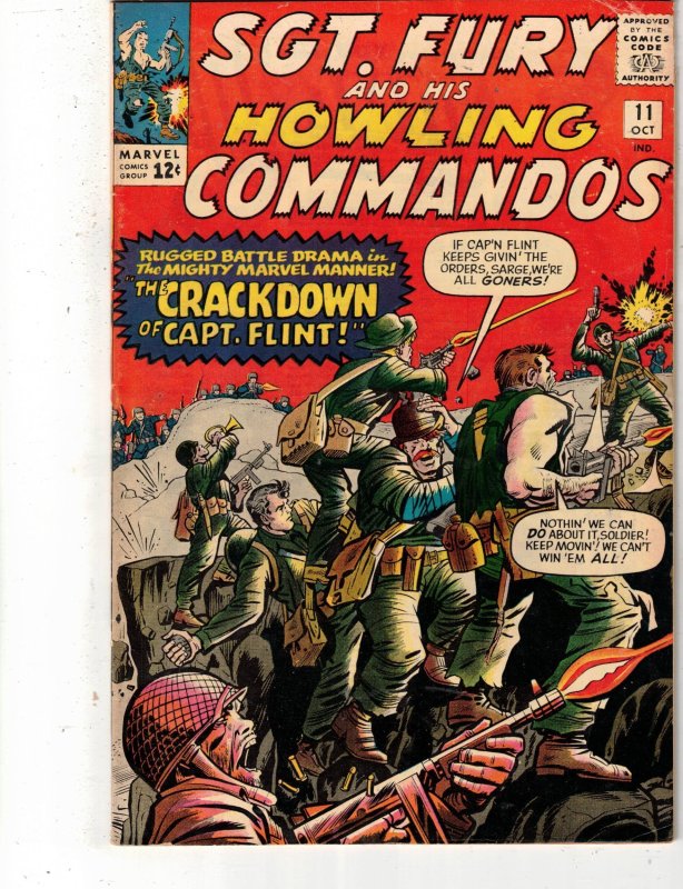 Sgt. Fury #11 (Marvel Comics, 1964), raw comic book in FN/VF condition — front cover