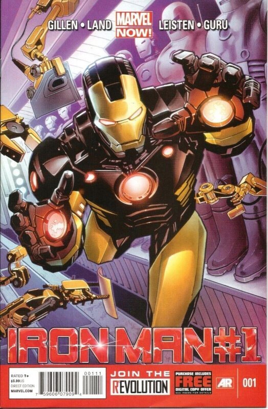 Iron Man #1 (Marvel Comics, 2013), raw comic book in NM condition — front cover