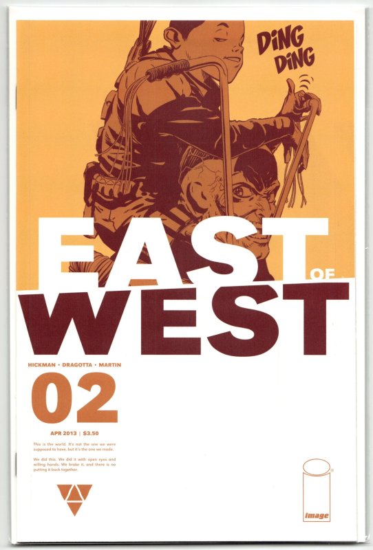East of West #2 (Image Comics, 2013), raw, ungraded comic book — front cover