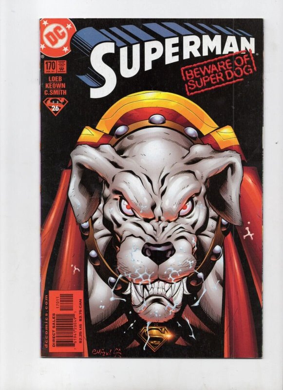 Superman #170 (DC Comics, 2001), raw comic book in VF/NM 9.0 condition — front cover