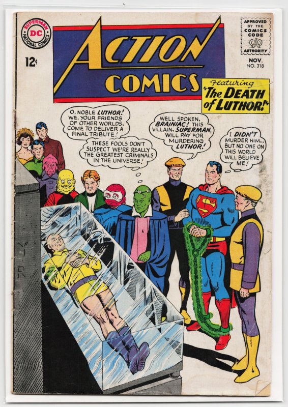 Action Comics #318 (DC Comics, 1964), raw, ungraded comic book — front cover