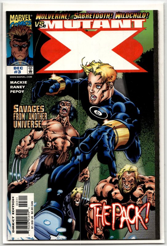 Mutant X #3 (Marvel Comics, 1998), raw, ungraded comic book — front cover