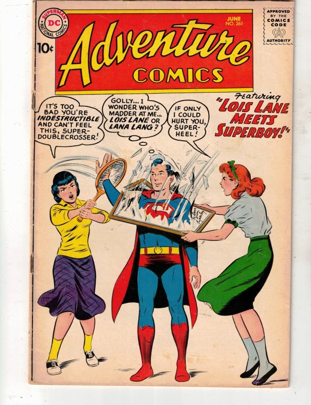 Adventure Comics #261 (DC Comics, 1959), raw comic book in VF- condition — front cover