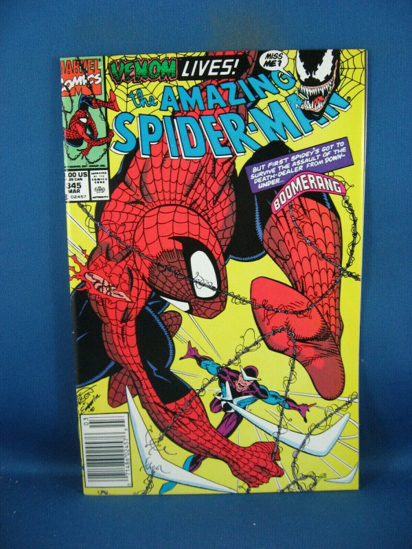 Amazing Spider-Man #345 (Marvel Comics, 1991), raw comic book in NM- condition — front cover