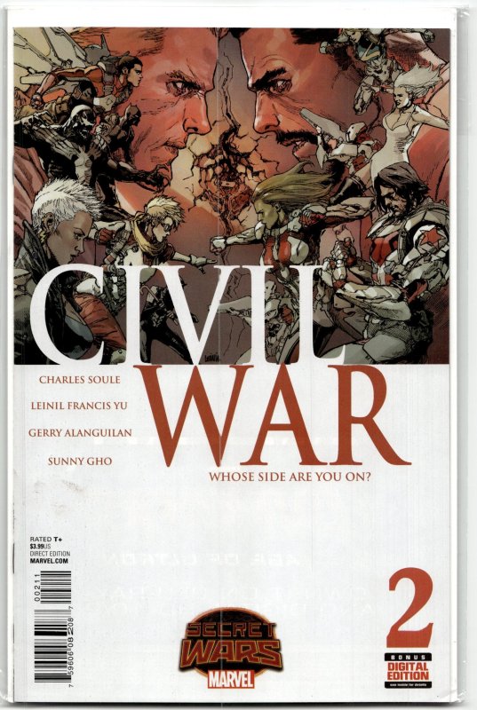 Civil War #2 (Marvel Comics, 2015), raw, ungraded comic book — front cover