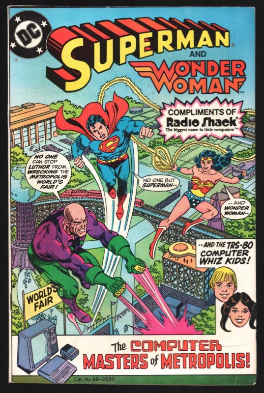 Superman and Wonder Woman 1982-Computer Masters of Metropolis!-promo Comic (1982), raw, ungraded comic book — front cover