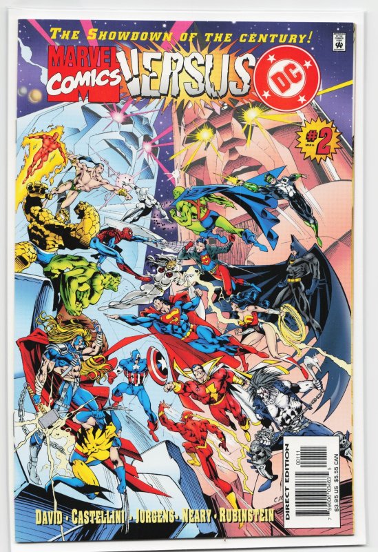 DC Versus Marvel/Marvel Versus DC #2 (DC Comics, 1996), raw, ungraded comic book — front cover