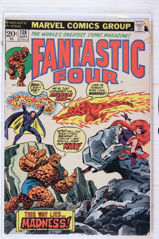 Fantastic Four #138 (Marvel Comics, 1973), raw comic book in VG- 3.5 condition — front cover