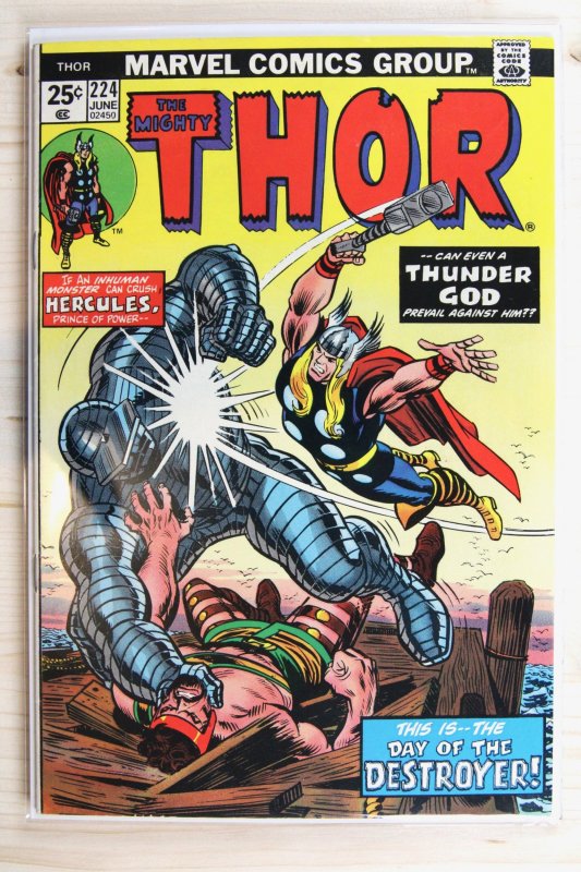 Thor #224 (Marvel Comics, 1974), raw comic book in VF+ 8.5 condition — front cover