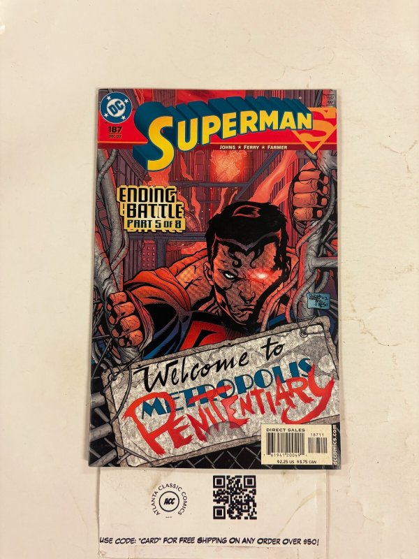 Superman #187 (DC Comics), raw comic book in NM condition — front cover