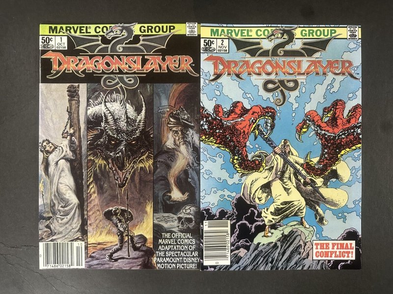 Dragonslayer (1981) #1-2 VF Newsstand Complete Set (Marvel Comics, 1981), raw comic book in VF condition — front cover