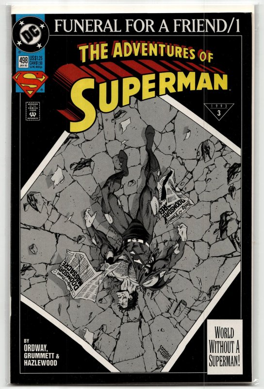 Adventures of Superman #498 (DC Comics, 1993), raw, ungraded comic book — front cover