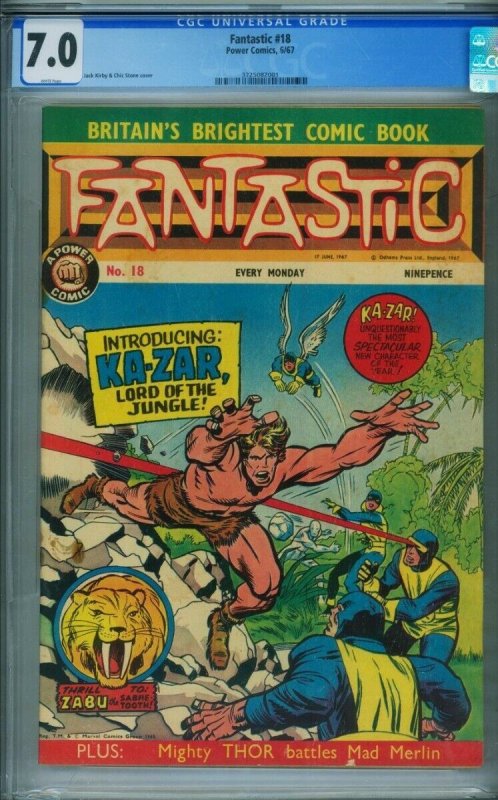 Fantastic #18 (1967), raw comic book in 7.0 condition — front cover