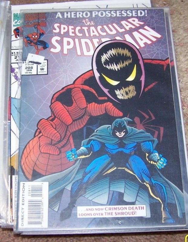 Spectacular Spider-Man Comic #208 (Marvel Comics, 1994), raw, ungraded comic book — front cover