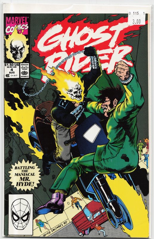 Ghost Rider #4 (Marvel Comics, 1990), raw, ungraded comic book — front cover