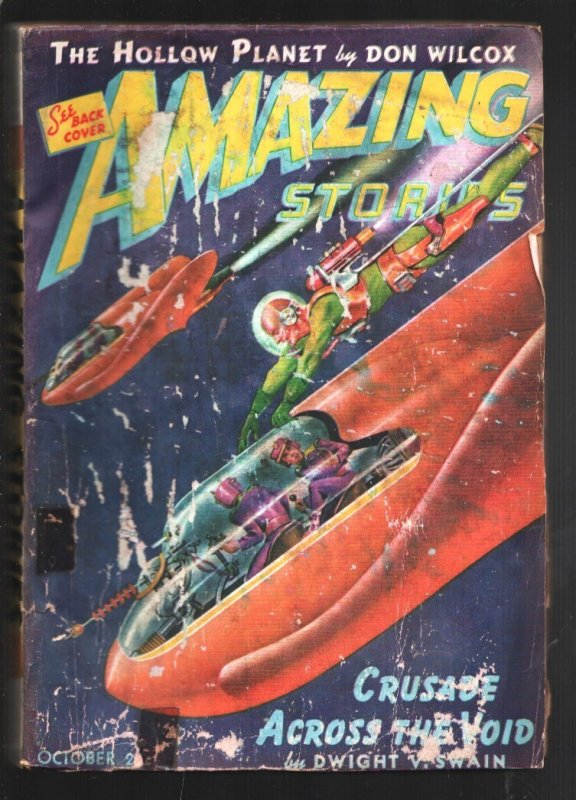 Amazing Stories 10/1942-Rocket Cover-"Secret of the Ring" by Thornton Ayre-J. Al, raw, ungraded comic book — front cover