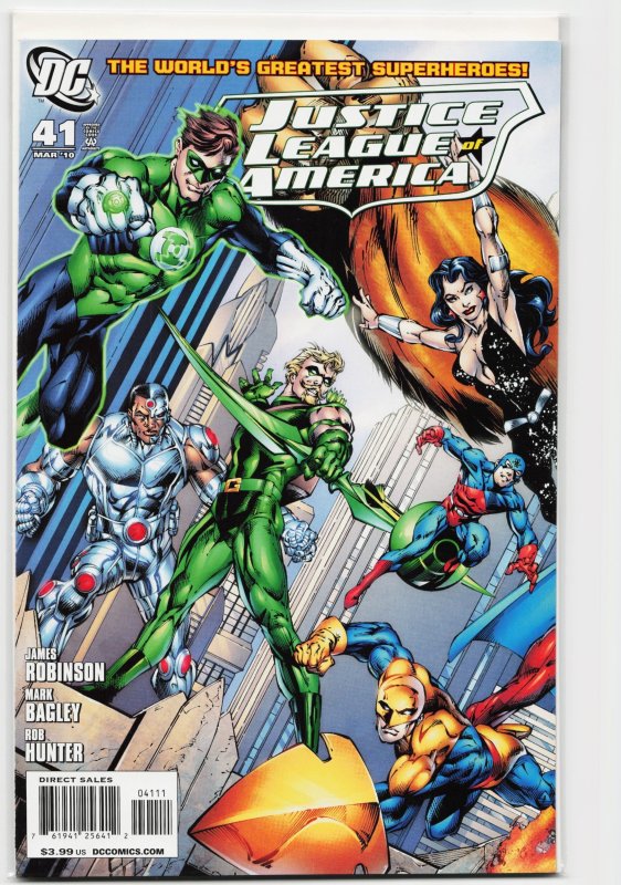 Justice League of America #41 (DC Comics, 2010), raw, ungraded comic book — front cover