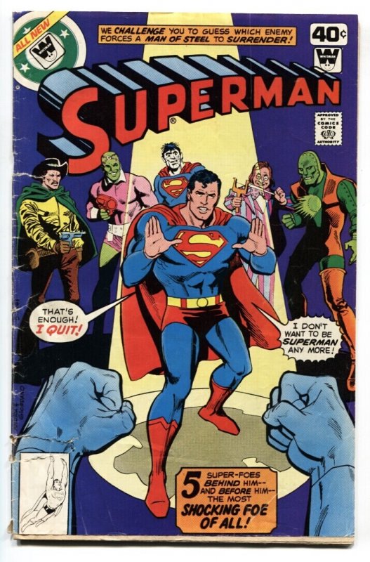 Superman #337 (DC Comics, 1978), raw, ungraded comic book — front cover