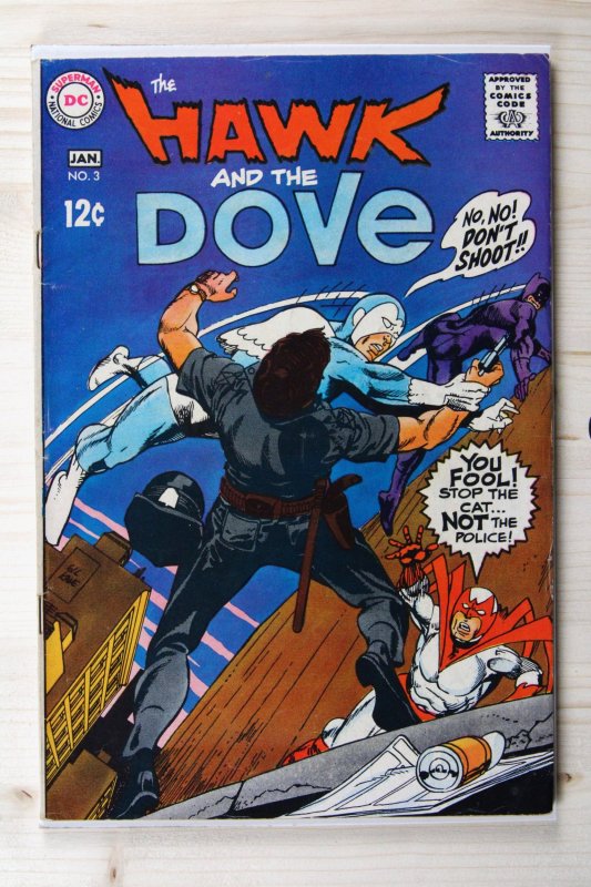 The Hawk and the Dove #3 (DC Comics, 1969), raw comic book in FN+ 6.5 condition — front cover