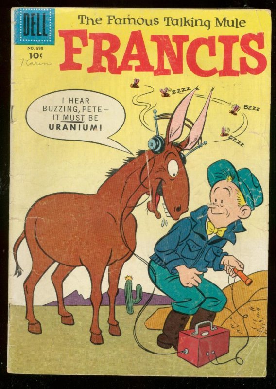 Francis Four Color #698 (Dell Comics, 1956), raw comic book in VG condition — front cover