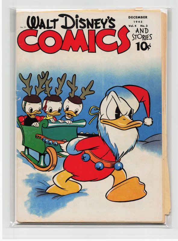 Walt Disney's Comics and Stories #39 (Dell, 1943), raw, ungraded comic book — front cover