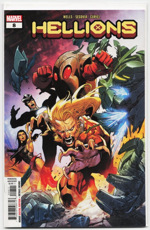 Hellions #8 (Marvel Comics, 2021), raw, ungraded comic book — front cover