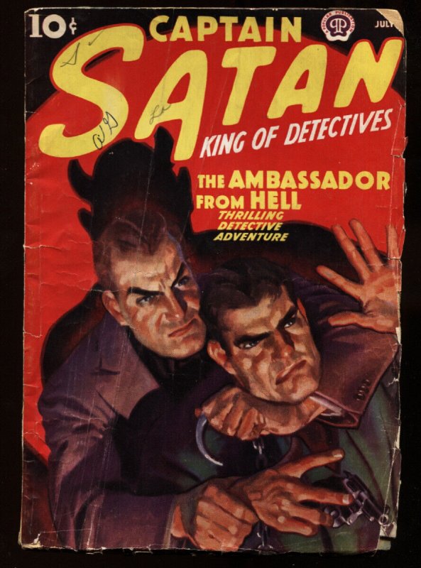 Captain Satan Pulp 7/1938- Rare Hero Pulp Magazine (Street & Smith, 1938), raw, ungraded comic book — front cover