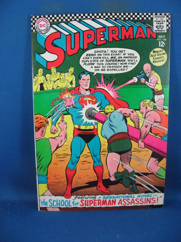 Superman #188 (DC Comics, 1966), raw comic book in VF condition — front cover