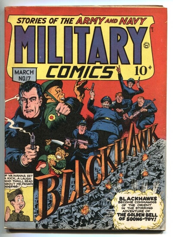 Military #17 (Quality Comics, 1943), raw comic book in FN- condition — front cover