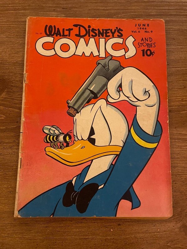 Walt Disney's Comics & Stories #69, raw comic book in FN- condition — front cover