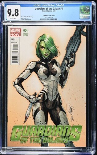 Guardians of the Galaxy #4 (Marvel Comics), CGC 9.8 graded comic book, Universal Blue label — front cover in its holder