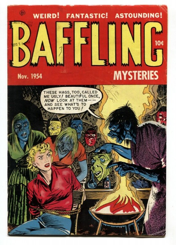 Baffling Mysteries #23 (1954), raw comic book in VG/FN condition — front cover