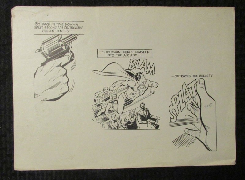Vintage Superman Faster Then a Speeding Bullet 11.5x16" Production Stat, raw, ungraded comic book — front cover
