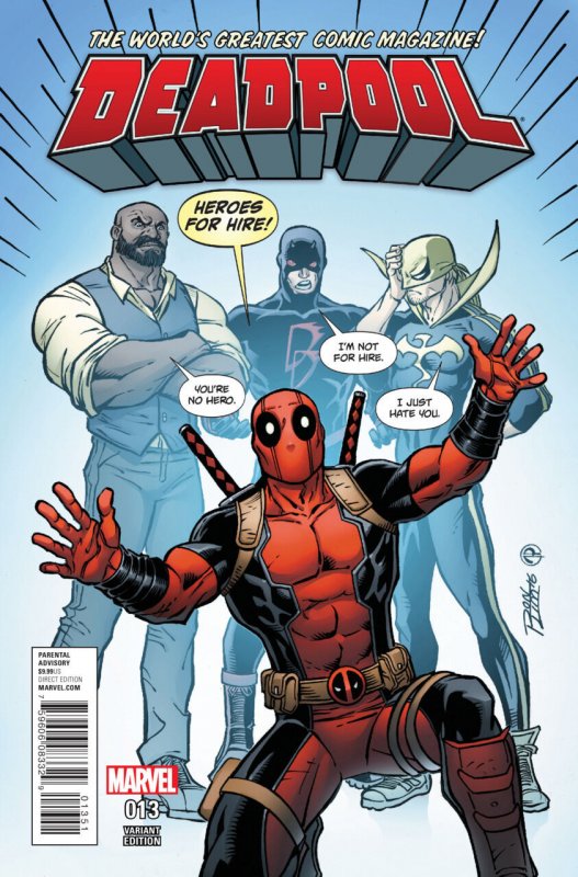 Deadpool #13 (Marvel Comics, 2015), raw comic book in VF/NM condition — front cover