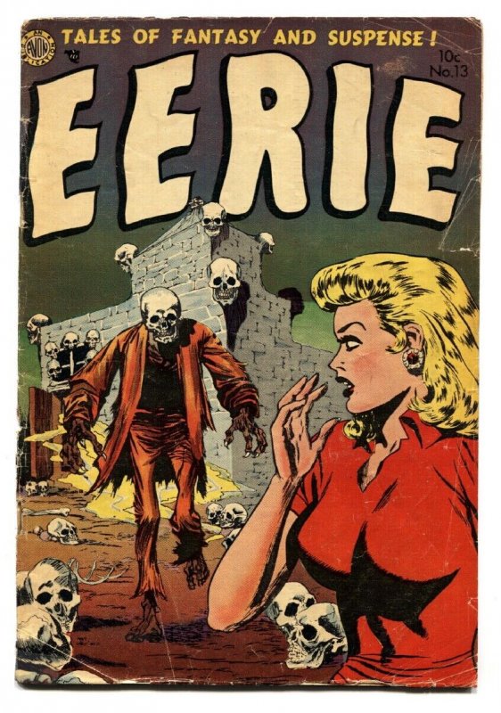 Eerie #13 (Avon Periodicals, 1953), raw comic book in VG- condition — front cover