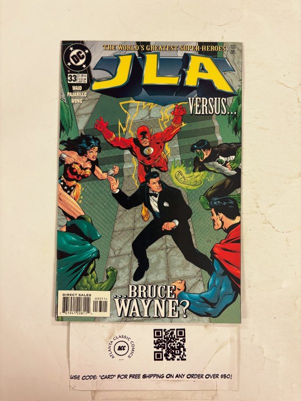 JLA #33 (DC Comics), raw comic book in NM condition — front cover