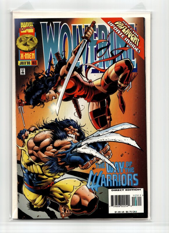 Wolverine #103 (Marvel Comics, 1996), raw, ungraded comic book — front cover