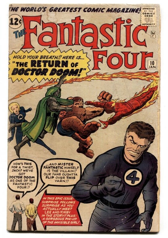 Fantastic Four-#10-1962-doctor Doom-Jack Kirby art Marvel VG (Marvel Comics, 1997), raw, ungraded comic book — front cover