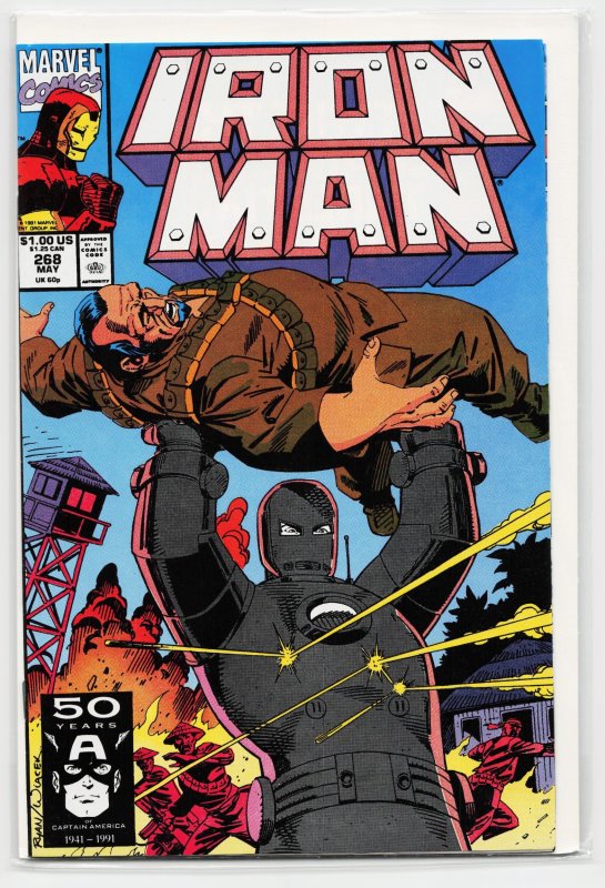 Iron Man #268 (Marvel Comics, 1991), raw, ungraded comic book — front cover
