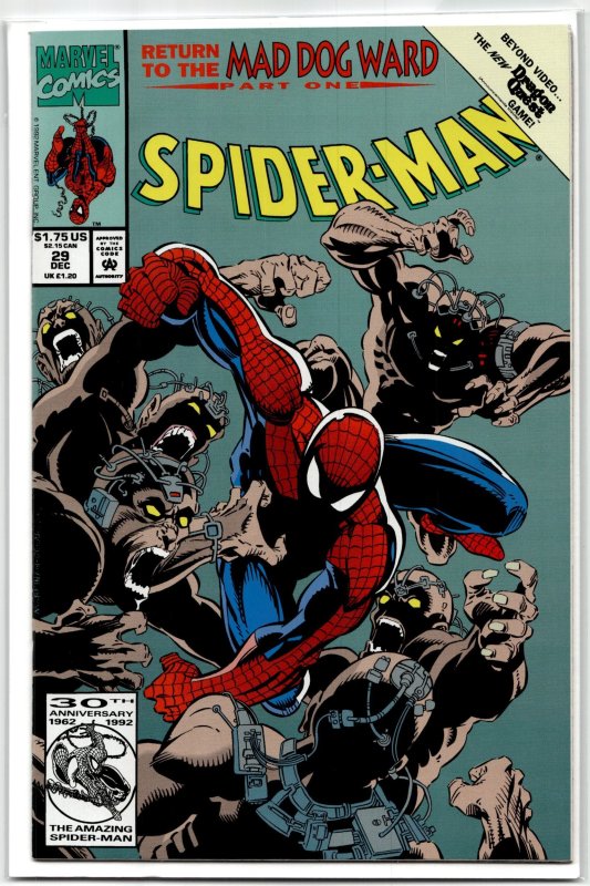 Spider-Man #29 (Marvel Comics, 1992), raw, ungraded comic book — front cover