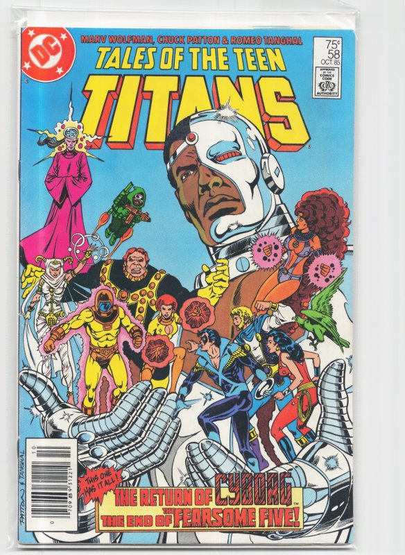 Tales of the Teen Titans #58 (DC Comics, 1985), raw, ungraded comic book — front cover