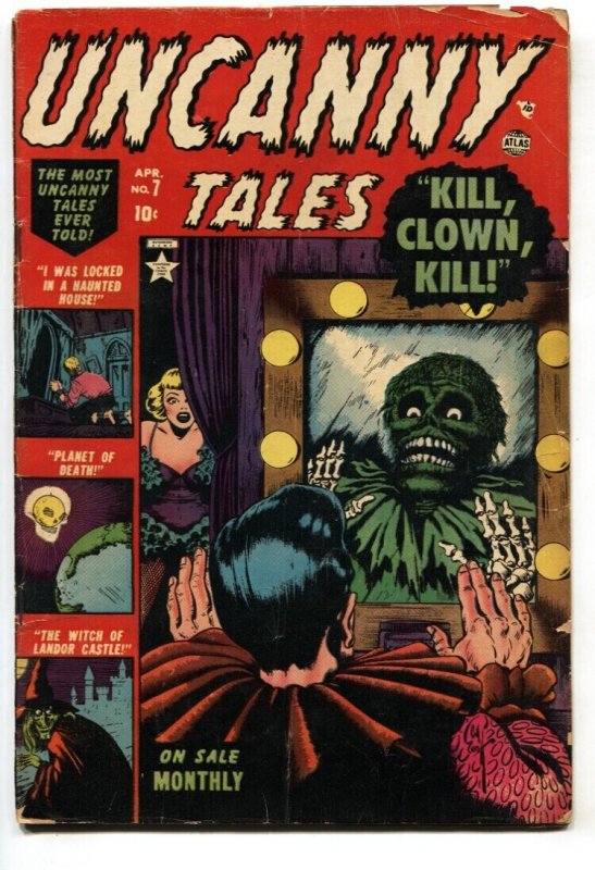 Uncanny Tales #7 (Atlas Comics, 1953), raw comic book in VG condition — front cover
