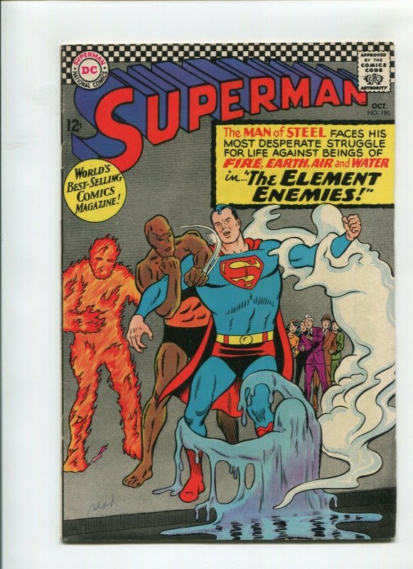 Superman #190 (DC Comics, 1966), raw comic book in 5.0 condition — front cover